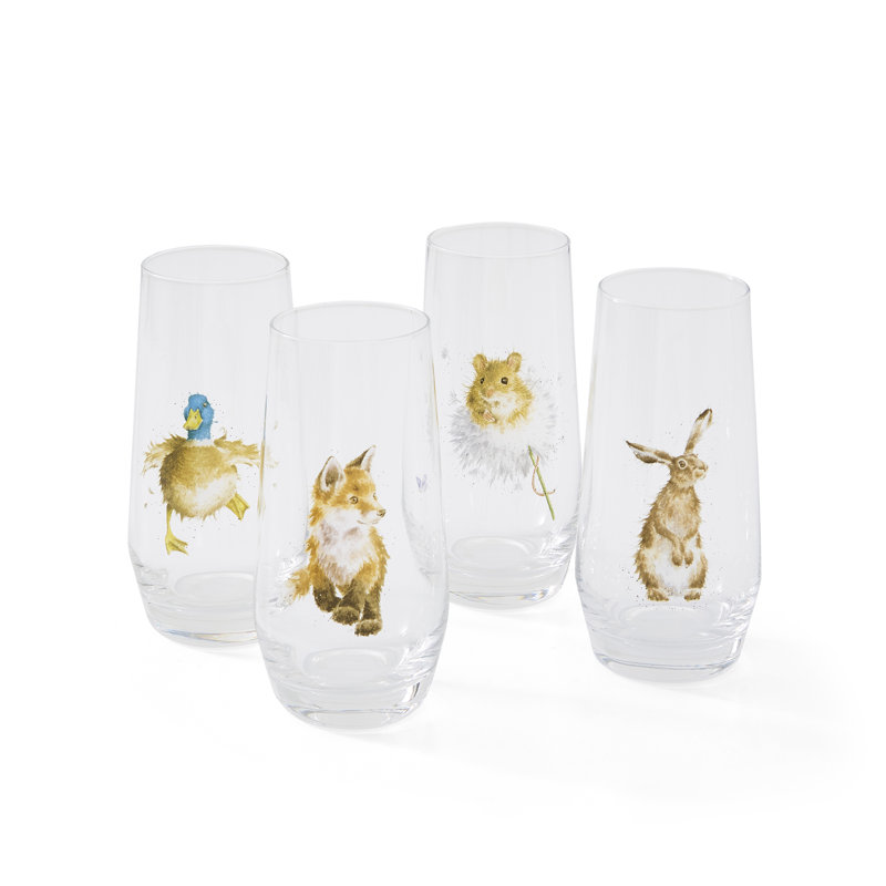 Classic Wrendale Designs  - Assorted Animal Hiball Glasses Set