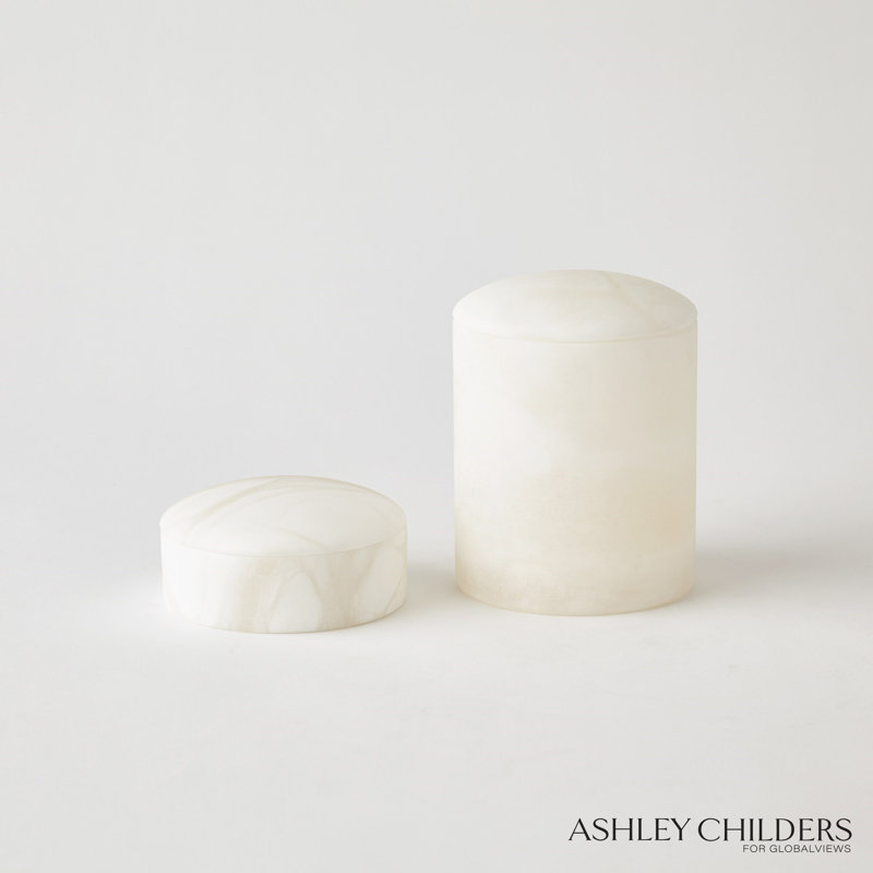 Gala Alabaster Canister-Short, White