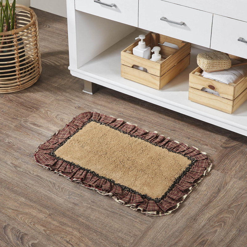 Beckham 100% Cotton Non-Slip Bath Mat, 20" W x 30" L