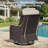 Adcox 2-Person Outdoor PE Wicker Patio Furniture Set with Swivel Chairs,Headrest Pillows,Ottomans,Tables & Beige Cushions-484680568