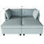 Petit espace - Mid-Century moderne avec rangement, chenille bleue pour la chambre à coucher et le salon