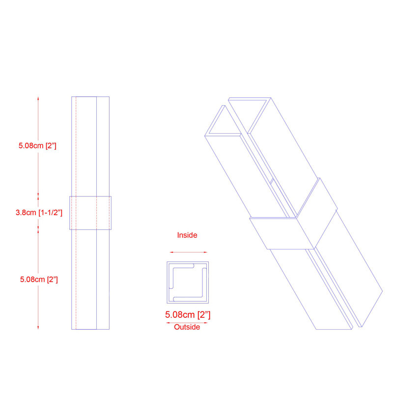 Ensemble d'adaptateurs pour lit superposé carré 2 po Blantex UNI200SQ