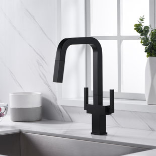 Pull Down Double Handle Kitchen Faucet