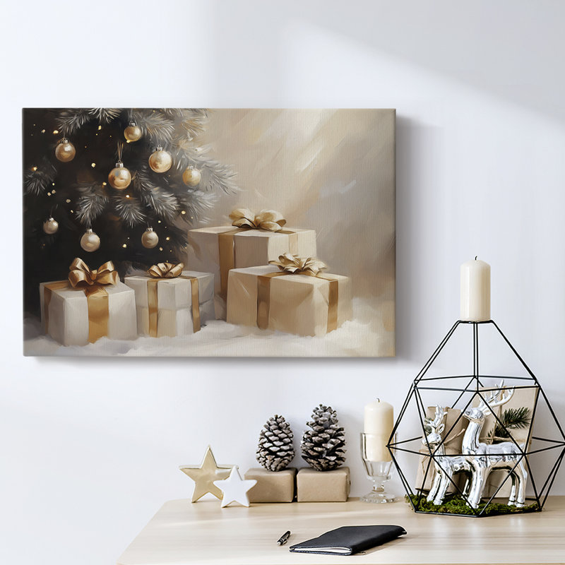 Art des Fêtes de Noël - Toile tendue avec châssis - Série 3-Cxxvi, H 12 po x l 18 po