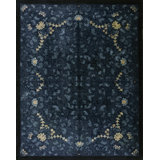 Blue Room Size Knotted Rectangle Chinese - Peking 1920s Antique Wool Rug