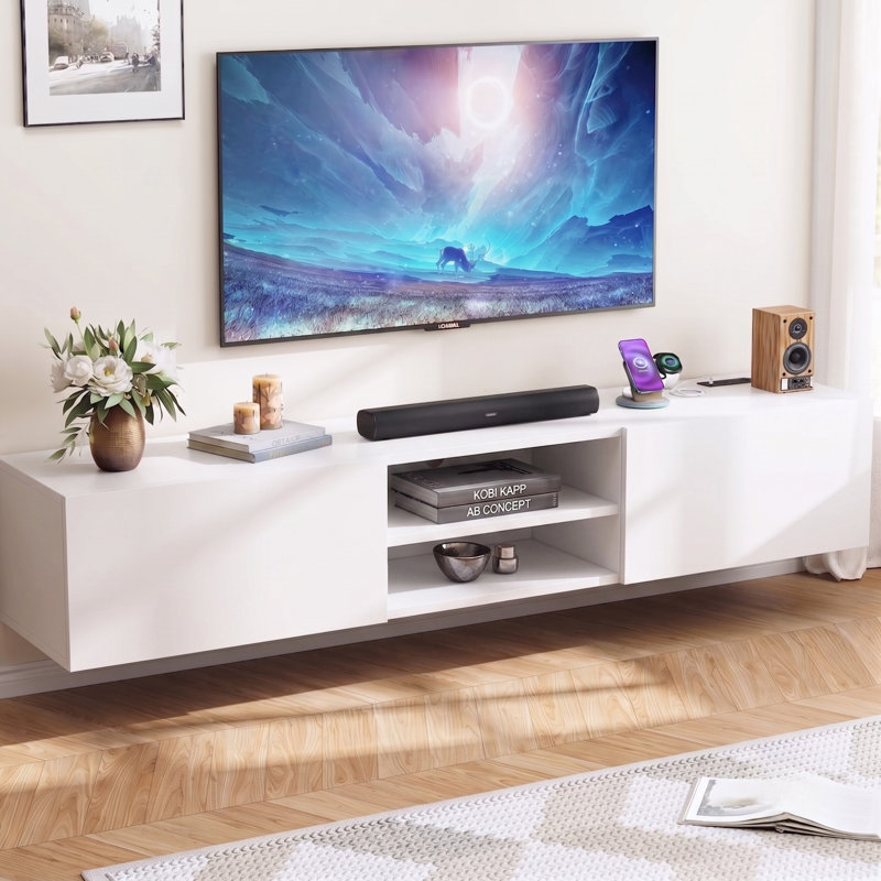 Meuble télé 70 po Waco, Blanc