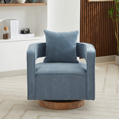 Davidanthony Upholstered Swivel Barrel Chair
