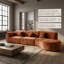 Canapé modulaire incurvé sans effort de 140 po avec méridienne Effortlessly Elegant - Support en éponge moelleux, conception à droite entièrement assemblée, sièges de luxe pour maisons modernes-2087480909