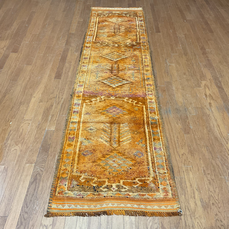  Handmade Turkish Oushak Wool Runner