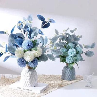 Artificial Fake Flowers Plants Silk Flower Arrangements Wedding Bouquets Decorations Plastic Floral Table Centerpieces for Home Kitchen Garden Party Décor