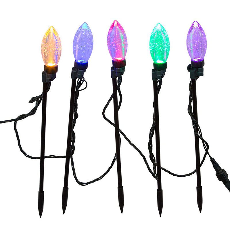 Ensemble de 10 piquets de cour à ampoules jumelées K9 à DEL Kurt Adler