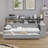 Twin Daybed with Storage Shelves, Multi-Functional Bed with Trundle and Study Desk, Grey-547343618