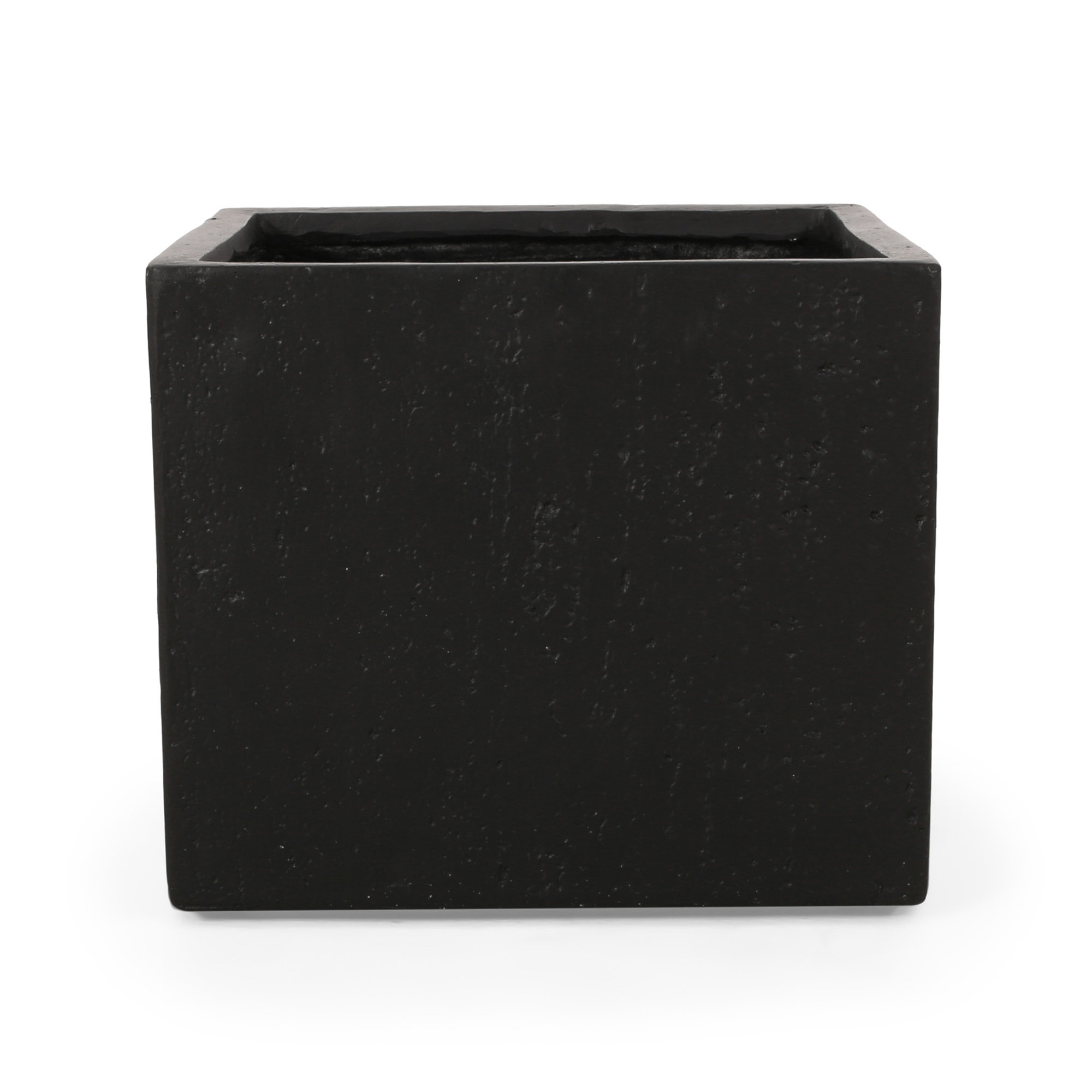 Shiner Lightweight Concrete Planter Box Set, Black, 18.75" H x 21.5" W x 21.5" D, 2