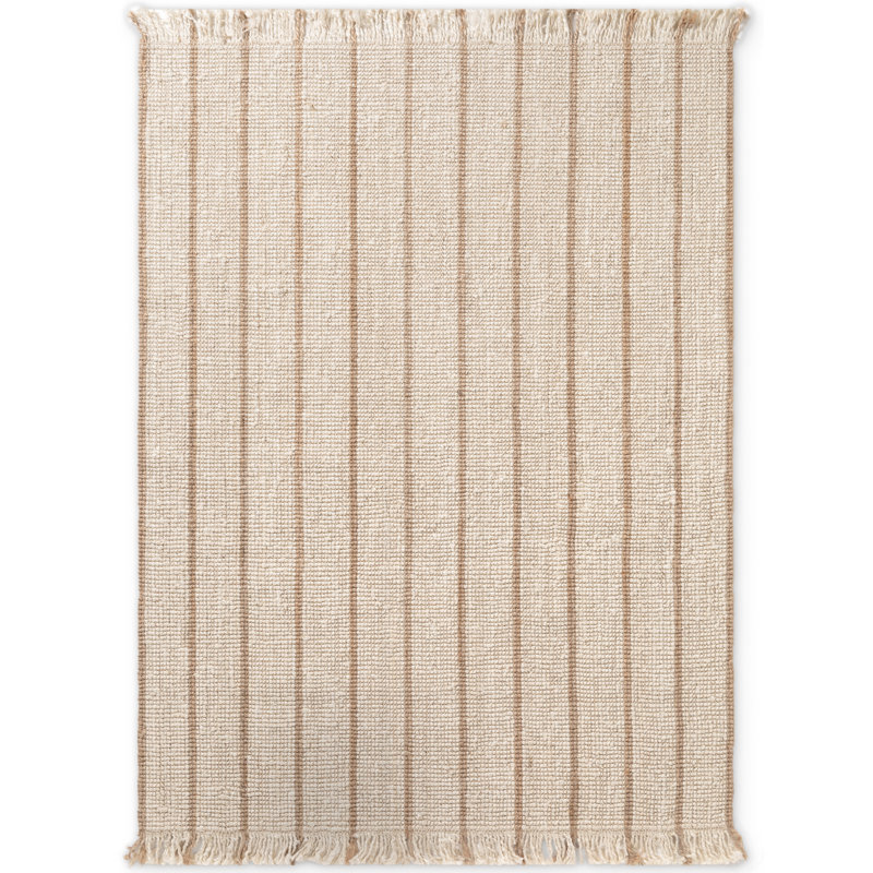 Harvest Striped Jute / Sisal Hand Woven Area Rug, Rectangle 200 x 300 cm