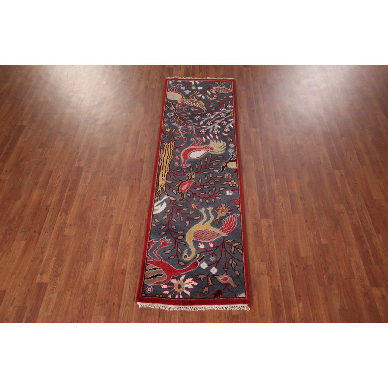Tapis de couloir indien à motif animalier Ziegler