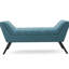 Banc confortable bleu sarcelle avec coussin de siège rembourré et salon doux au design