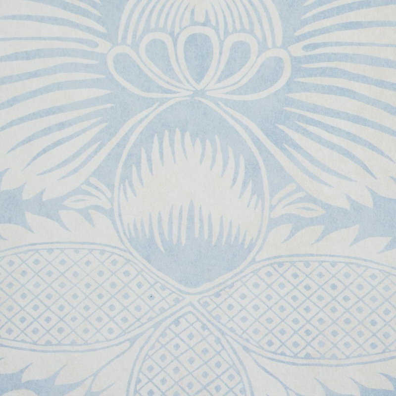 Papier peint damassé Villandry, bleu