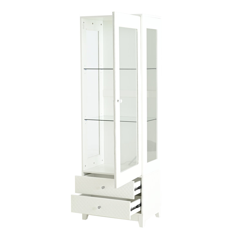 Vitrine de 71 po de hauteur avec porte en verre rembourrée simple, armoire à vin, armoire à vin avec plafonnier à DEL réglable de 5 couleurs pour le salon, la maison, le bar, le studio ou l'espace de travail