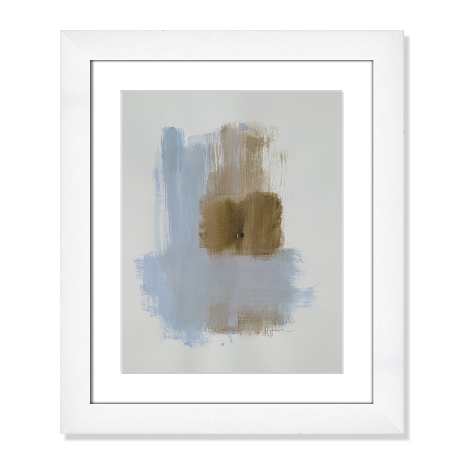 Esmeray "Powder Room Wash IV" Print, 20.5" H x 17.5" W x 1.25" D, White Cube Frame Matted