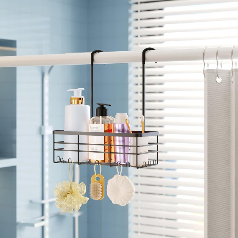 Organisateur de panier de douche suspendu No-Drill, Noir