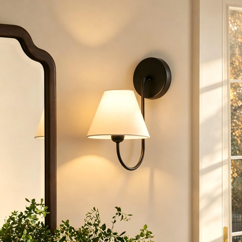 1 - Linen Light Shade Wall Light