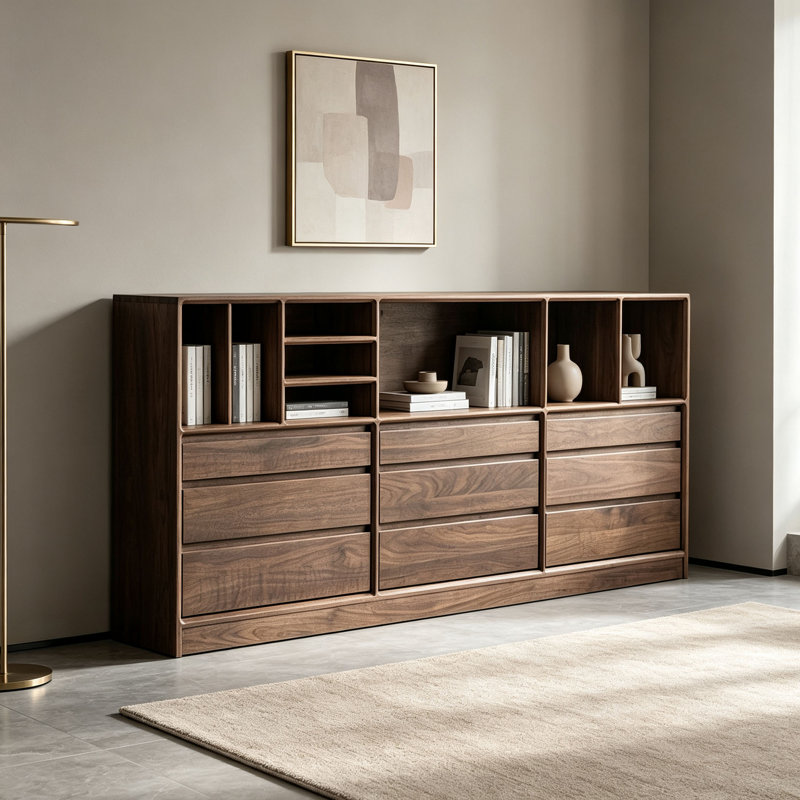 Solid Wood Bookcase, H 31,50 po x l 70,87 po x P 11,81 po, Marron foncé