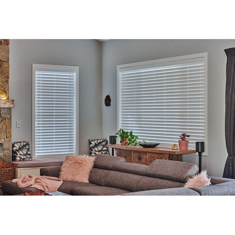PVC Metal Venetian Blind, 213 cm L x 240 cm W, White