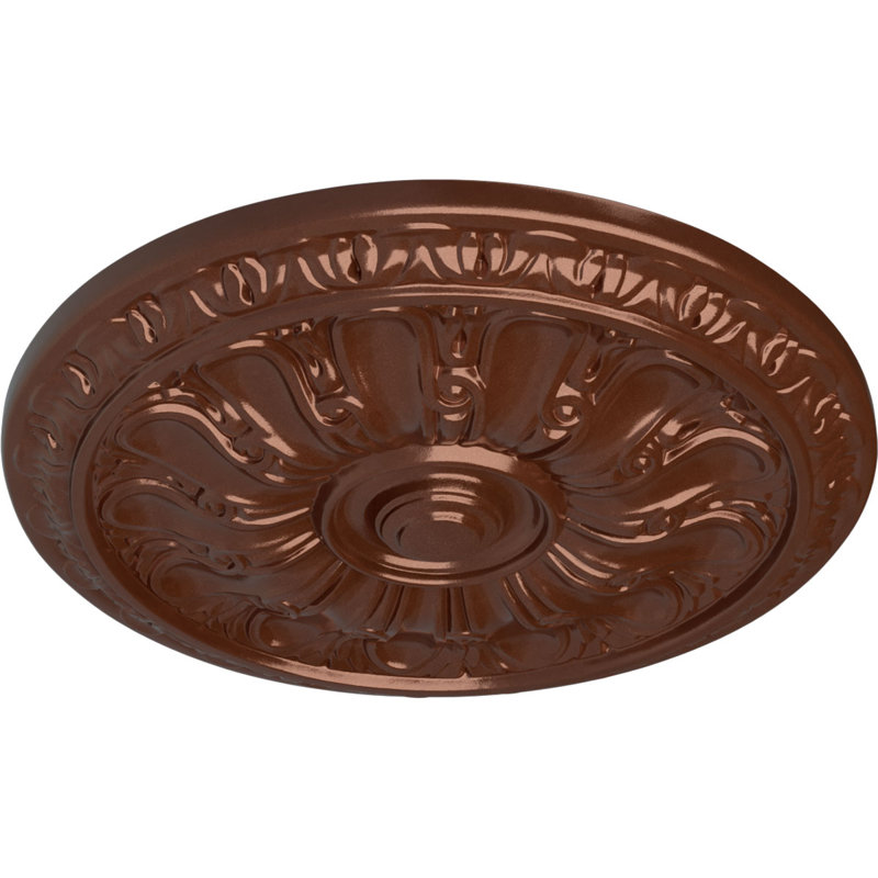 Médaillon de plafond H 15,75 po x l 15,75 po Kirke, Pièce de cuivre