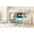 Full Size Metal Loft Bed With Tv Cabinet & Hanging Wardrobe - White Fashion Cabinet, Stairs Perfection