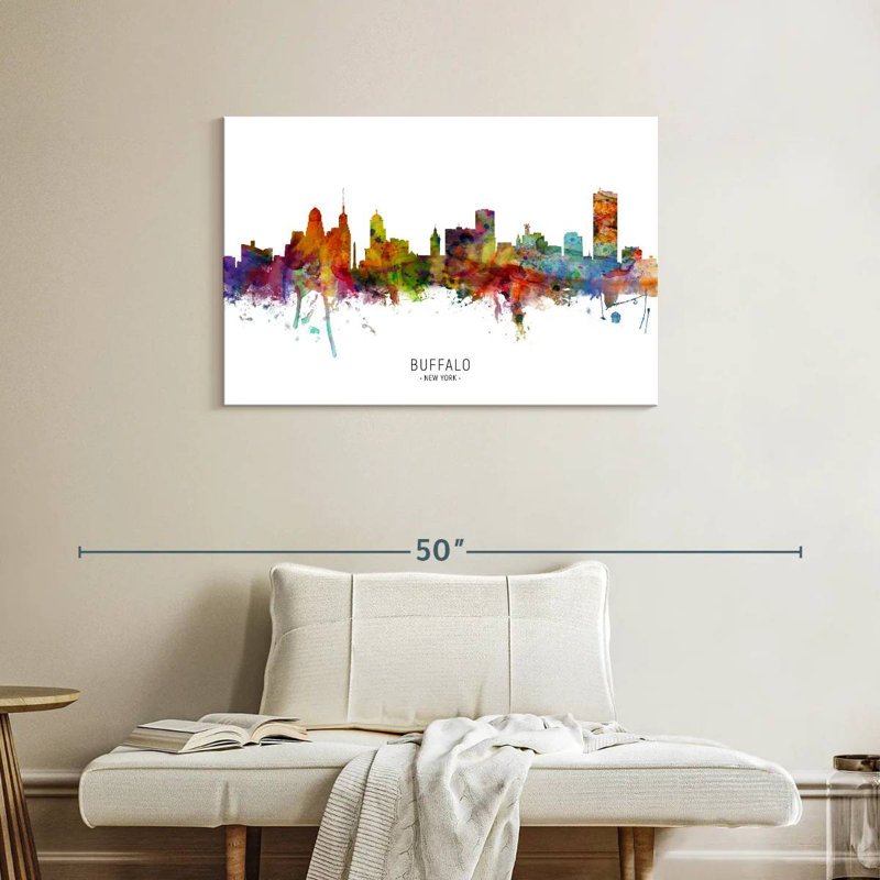Sebbie Buffalo New York Skyline I, 24" H x 36" W