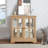 Antique Oak Glass Cabinet With Remote-Controlled Led And Magnetic Closure Vintage-Style Display Finish