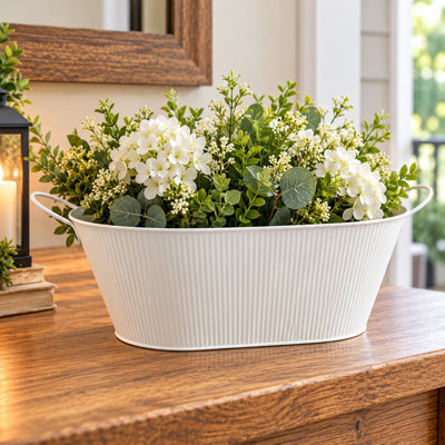 White Stripes With Ear Handles Bucket