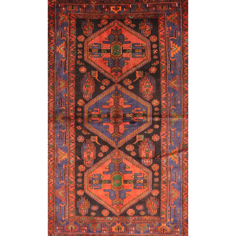 Tapis rouge / brun Southwestern, Rectangle 5 pi x 7 pi