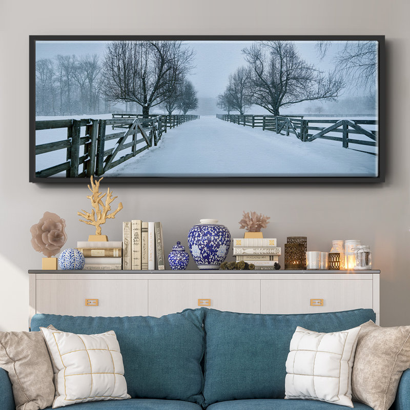 Snowy Road II- Framed Canvas