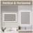 Frameless Tempered Mirror with Dual LED Light Strips for Front and Back Lighting, Perfect for Modern Bathrooms-1110833789