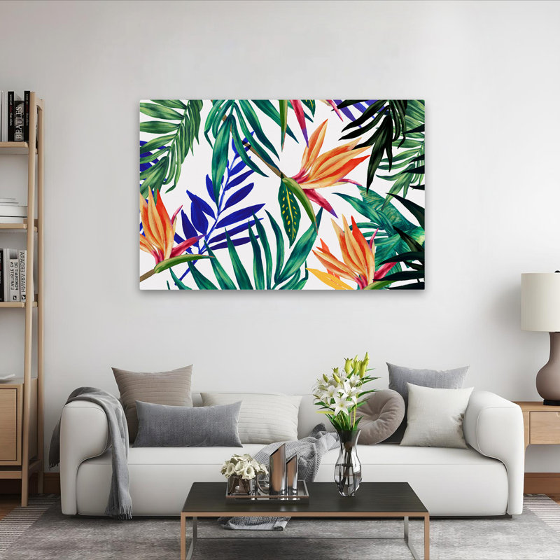 Plantes, fleurs, paysage, nature, feuillage tropical, art mural, H 40 po x l 60 po
