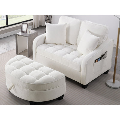 Accent Chair With Storage Semicircular Ottoman