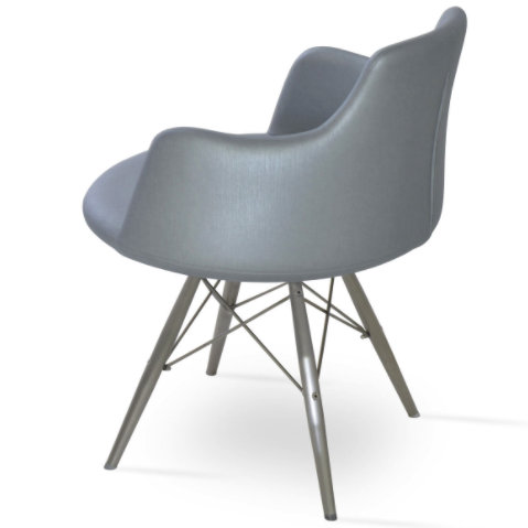 Fauteuil à dossier uni en laine Dervish, Orange, Naturel