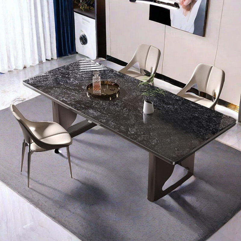 Table de salle à manger simple et moderne, Noir, H 29,53 po x L 78,74 po x l 35,43 po