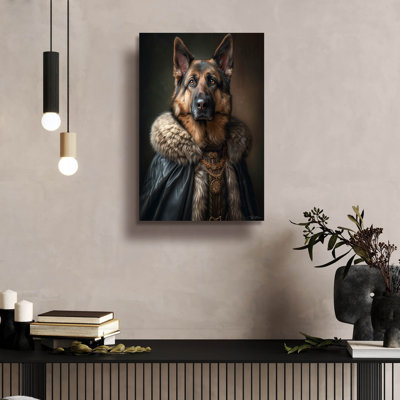  «Portrait Noble German Shepherd» par Momart, art mural en verre acrylique, 24 po x 36 po