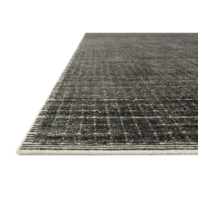 Shenade Geometric Handmade Charcoal Area Rug