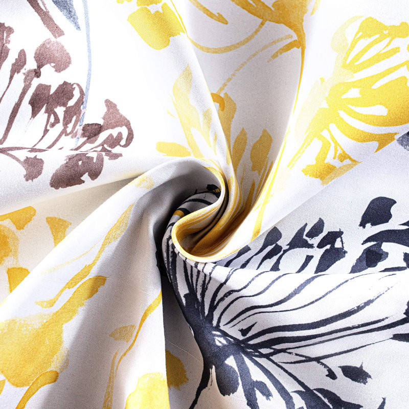 Beisly Floral Blackout Thermal Kitchen Valance Tailored 52" Window Valance, Yellow, 52" W x 14" L