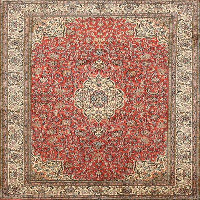 Tapis traditionnel rouge / beige Dunnom