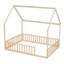 Lit de maison avec structure de toit, lit en bois de pin avec garde-corps-2066320575-2066320571