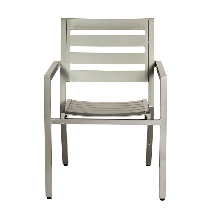 Chaise de salle à manger avec accoudoirs empilable, Graphite