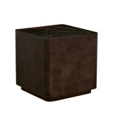 Summit Ash Burl Square Pedestal Side Table - Dusk, 24 In. W X 24 In. H