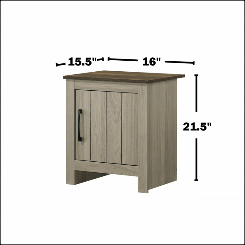 Table de bout de 16 po de largeur, table d'appoint, table de chevet avec porte d'armoire pour le rangement et l'élégance dans les maisons modernes