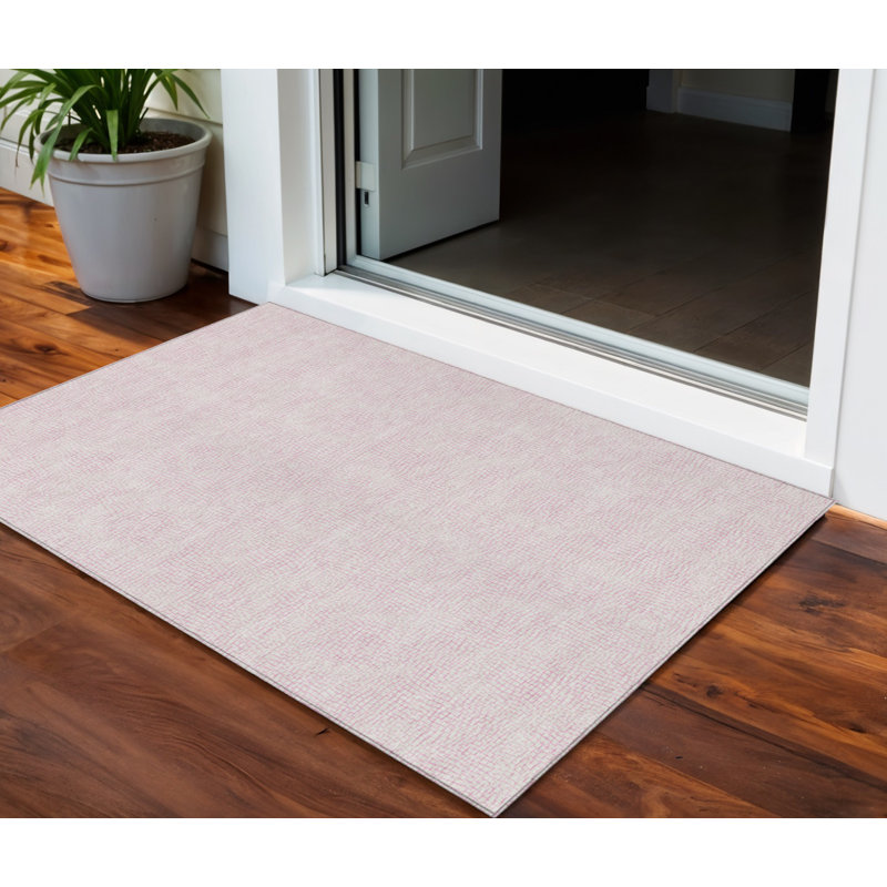 Tapis intérieur lavable à motif géométrique rose 3 pi x 5 pi HomeRoots