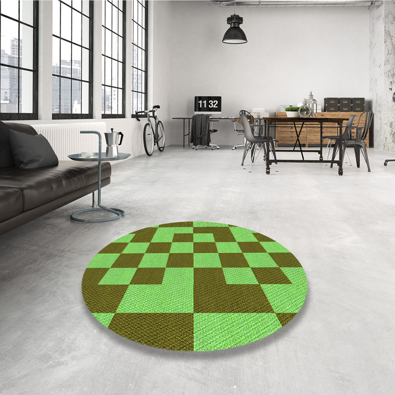 Geometric Indoor Rug, Round 5'