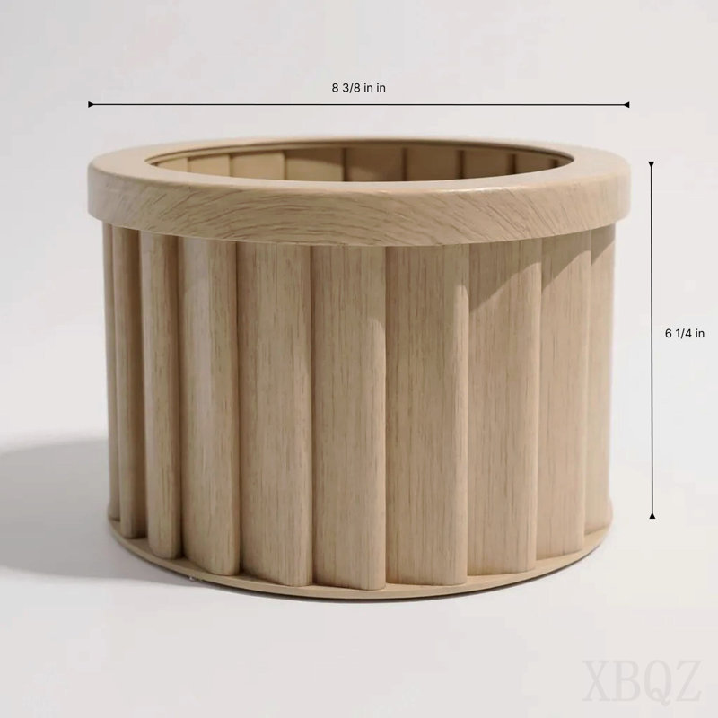 Pot rond rond Strata Md - beige / brun, Beige Brown, 6.25" H x 8.38" W x 8.38" D